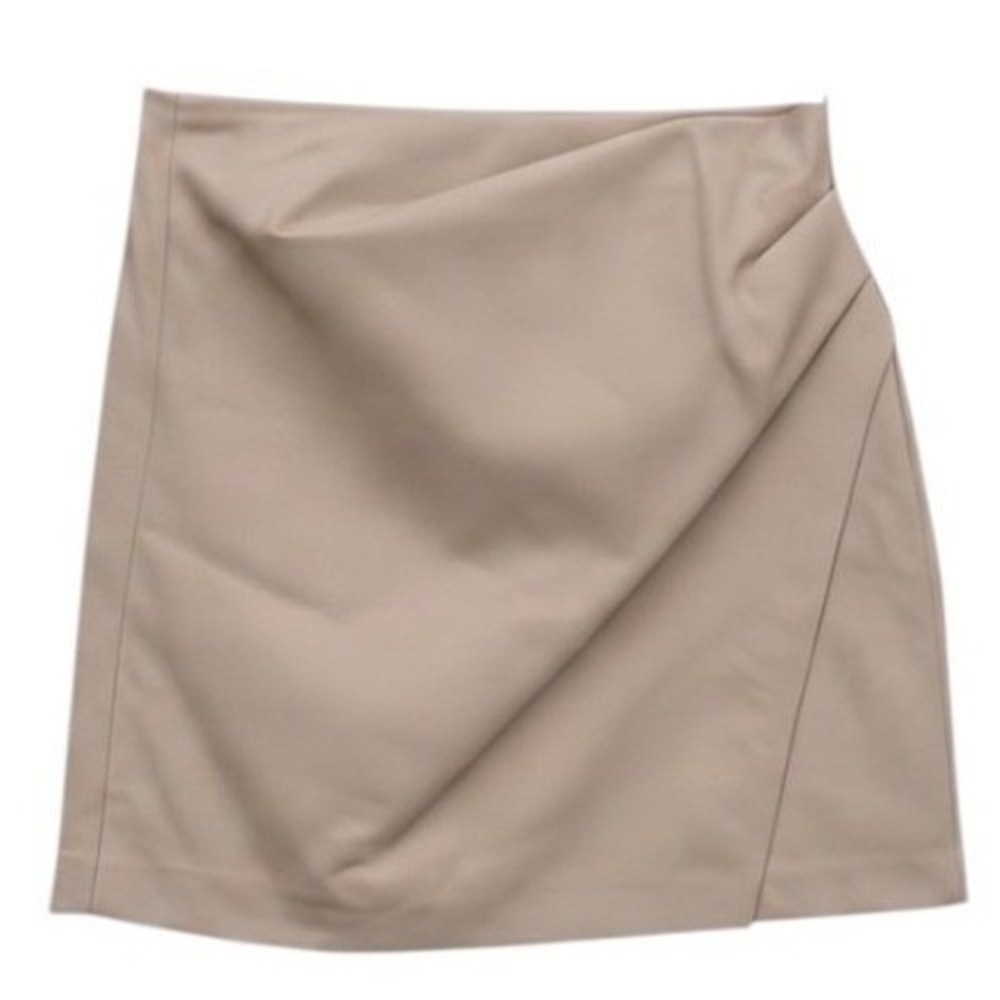 NWT Aritzia Wilfred Ivory Mini Skirt Size 00 High Waist Fully Lined Minimalist